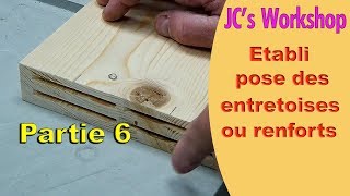 Comment faire un établi en bois partie 6 pose des entretoises  astuces lamelleuse  61 [upl. by Arianne]