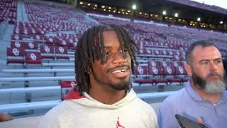 Lewis Carter Interview  September 9 2024  OU Football Player Availability [upl. by Nnylyahs713]