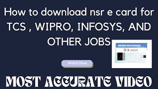 How to download nsr e card mobile based loginIT PIN based loginFOR TCS AND OTHER ORGANISATIONS [upl. by Phillane]