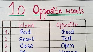 Opposite words 10 Opposite words  Opposite words in english [upl. by Aratahc]