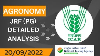 Brief Analysis of ICAR PG JRF Agronomy Exam held on 20Sep2022😇 [upl. by Nirehs]