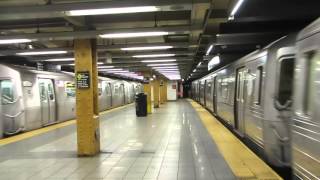 NYC Subway Uptown R68 D via C and R160 C via Exp trains leaving 14 St8 Av [upl. by Yna]