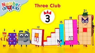 Made of Three Club Numbers for Kids 🟡  Counting Maths Cartoon  123  Numberblock [upl. by Yahsram]