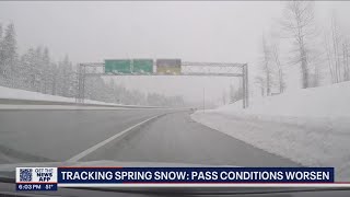 Conditions worsen at Snoqualmie Pass crews and drivers brace for more snow  FOX 13 Seattle [upl. by Rehpitsirhc]