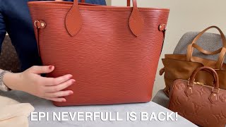 Louis Vuitton Epi Neverfull is Back MM Kenyan Fauve aka Fawn Full Review Mod Shots What Fits [upl. by Horodko912]