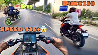 DUKE 250 GEN3 Vs R15v2😱 STREET RACE☠️ RACING ON BIKES [upl. by Norihs]