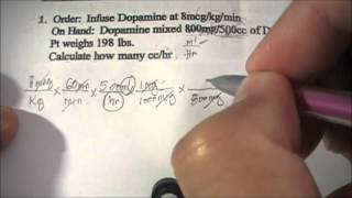 Dopamine Infusion mlhr order mcgkgmin on hand mgml dosage calculation weight base Part 1 [upl. by Noak869]