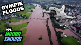 Gympie Floods Drone Footage  Mary River 09012022 [upl. by Aerdnas]