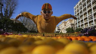 In pictures Mentons annual Lemon Festival celebrates Olympic year in zesty style [upl. by Rahmann]