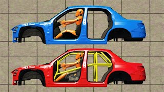 Rollcage vs no Rollcage Crash Testing [upl. by Samohtnhoj]