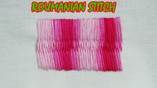 Hand Embroidery l Very Easy stitch ROUMANIAN STITCH l YouTube [upl. by Hasila]