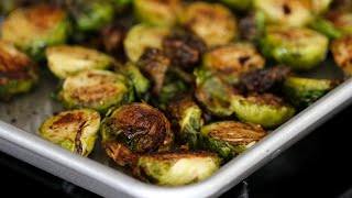 Crispy Charred Roasted Brussel Sprouts With Balsamic Vinegar Recipe [upl. by Hillari]