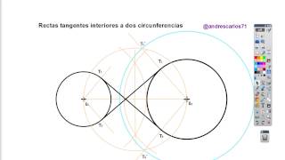 Rectas tangentes interiores a dos circunferencias [upl. by Kciredorb]