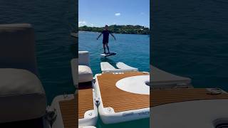 How to dock your eFoil 101 ⚡️ efoil jetboard motorizedsurfboard caribbean yacht [upl. by Eilatan]