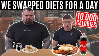 I swapped diets with the WORLDS STRONGEST MAN  ft Eddie Hall 10000 CALORIES [upl. by Yatnod]