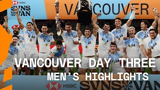 Los Pumas do it again in Vancouver  HSBC SVNS Day Three Mens Highlights [upl. by Ymrots]