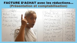 FACTURE DACHAT avec les réductions à comptabiliser Simplement [upl. by Mahtal]