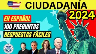 100 PREGUNTAS de la ciudadanía EN ESPAÑOL 2024 y respuestas FÁCILES de recordar DOS VECES [upl. by Lewls]