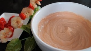 Salsa rosa receta original sin lactosa  Pink or cocktail sauce lactosefree [upl. by Ruel]