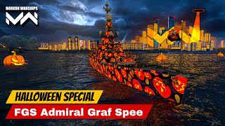 Holloween Speacial  FGS Admiral Graf Spee 🔥Firing Gameplay modernwarships [upl. by Jac]