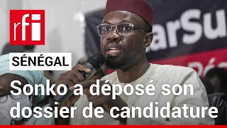 Sénégal  Ousmane Sonko a déposé son dossier de candidature au Conseil constitutionnel • RFI [upl. by Divadnahtanoj822]