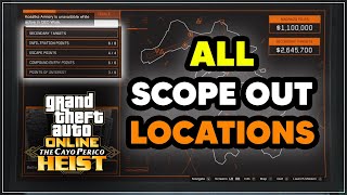 All Scope Out Locations Infiltration Escape and Compound Entry Points  GTA Cayo Perico Heist [upl. by Kuehnel355]