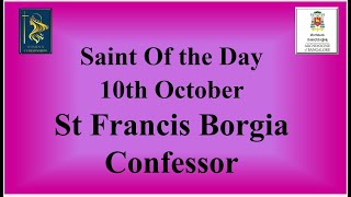 St Francis Borgia Confessor [upl. by Elletnohs]