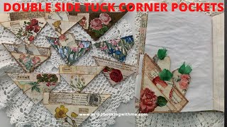 DOUBLE CORNER SIDE TUCK POCKETS  QUICK AND EASY JOURNAL EMBELLISHMENTS [upl. by Aisercal]