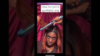 How to curl a synthetic wig 👩🏾‍🦰 Outre Melted Hairline Lace Front Wig “Natalia” [upl. by Nahshu]