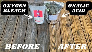 Deck Cleaning and Refinishing wOxygen BleachOxalic AcidBehr Finishing Oil [upl. by Nehr806]