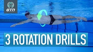 3 Swimming Drills To Improve Rotation  Front Crawl Breathing amp Technique Swim Drills [upl. by Nimajnab]