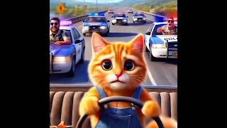 How can cat run away from police after stealing fish cats shorts catslovers viralvideo [upl. by Jammal970]