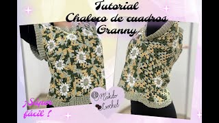 TEJE ESTE CHALECO GRANNY MUY FACIL  TUTORIAL  eng sub [upl. by Spoor834]