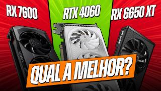 Comparação RX 6650 XT vs RTX 4060 vs RX 7600 Qual Placa de Vídeo é melhor [upl. by Cindie]