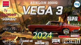 Vega 3 in 40 GAMES  AMD Athlon 3000G  in 2024 [upl. by Ahsoik489]