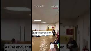 El agua inunda las salas de esta residencia de Paiporta Valencia tras el paso de la DANA [upl. by Anaiad]