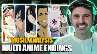 MUSIC DIRECTOR REACTS  Multi Anime ENDINGS 1 [upl. by Anoet237]