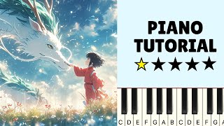 EASY Spirited Away  One Summers Day  Piano Tutorial Synthesia  Sheets [upl. by Zackariah]