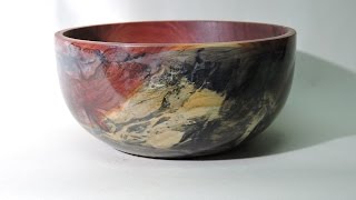 Wood Tuning Cedar bowl with hydro dip paint design [upl. by Yllier304]