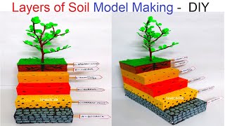 layers of soil model making 3d  soil profile  science project exhibition  diy  howtofunda [upl. by Adnalu612]