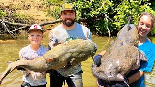 Noodling Creek Monsters in a Tiny Creek [upl. by Stetson]