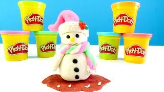 Spielspaß mit PlayDoh Wir machen einen Schneemann Basteln für Kinder [upl. by Dami]