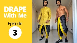 How to wear a dhoti  Wedding Wear Inspo  Drape with me episode 3 [upl. by Suired]