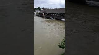 Hochwasser der Reuss bei Bremgarten AG Schweiz [upl. by Tnecillim]