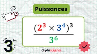 Puissances  Exercice simple  Mathématiques 3ème [upl. by Shandee]