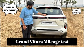 Grand Vitara smart  mild hybrid Mileage test  Highway and Mountains  1000 Km  Nainital Trip [upl. by Assiral]