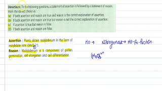 Assertion Plants obtain molybdenum in the form of molybdate ions MoO42 [upl. by Yrgoerg]