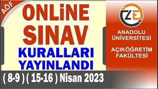 AÖF Online Sınav Kuralları Yayınlandı [upl. by Oap]