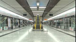 Subway train station interior timelapse in Central Hong Kong MTR is the most popular transport in [upl. by Ydennek]