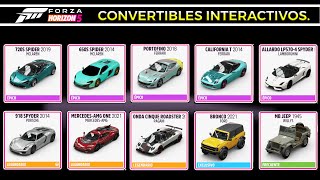 Forza Horizon 5  Autos 1 Convertibles Interactivos Pueden cambiarse manualmente [upl. by Ahsiner818]